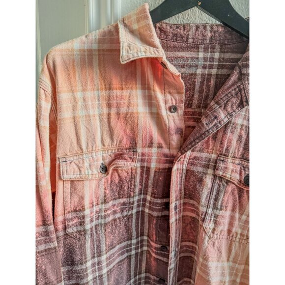 The Sweaty Blonde 100% Cotton Pink Purple Plaid Acid Washed Flannel OS - Picture 4 of 6